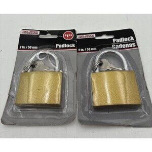 2 Metal Padlock with 2 Keys 2in./50m- Brand New! Tool Bench